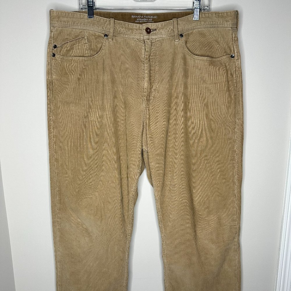 Banana Republic Men's Size 38/32 (marked) Tan Straight Fit Corduroy Pants